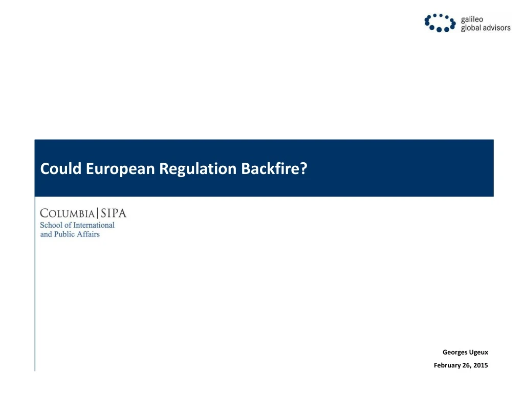 could european regulation backfire n.