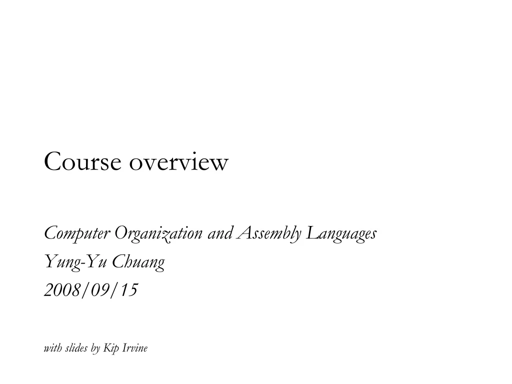 course overview n.