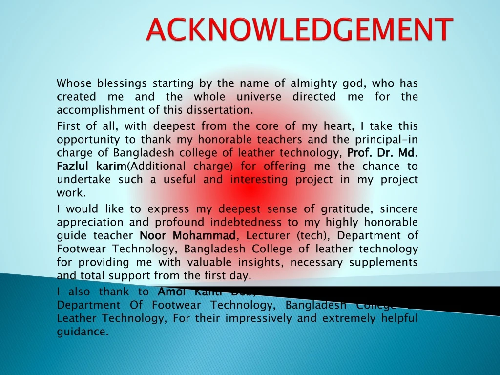 PPT - ACKNOWLEDGEMENT PowerPoint Presentation, Free Download - ID:8571709