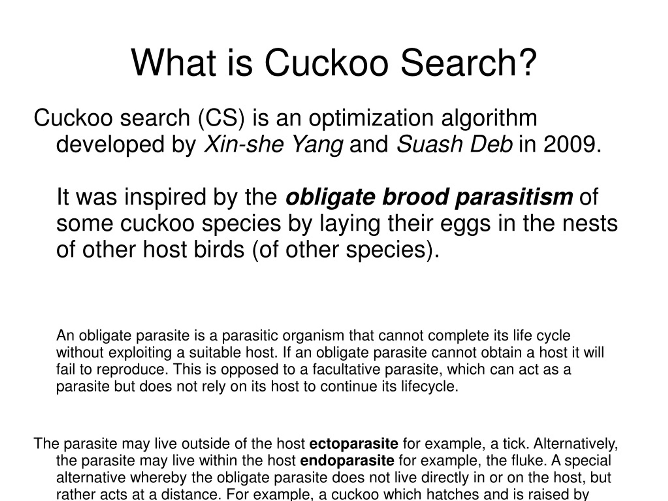 PPT Cuckoo Search PowerPoint Presentation, free download ID8572194