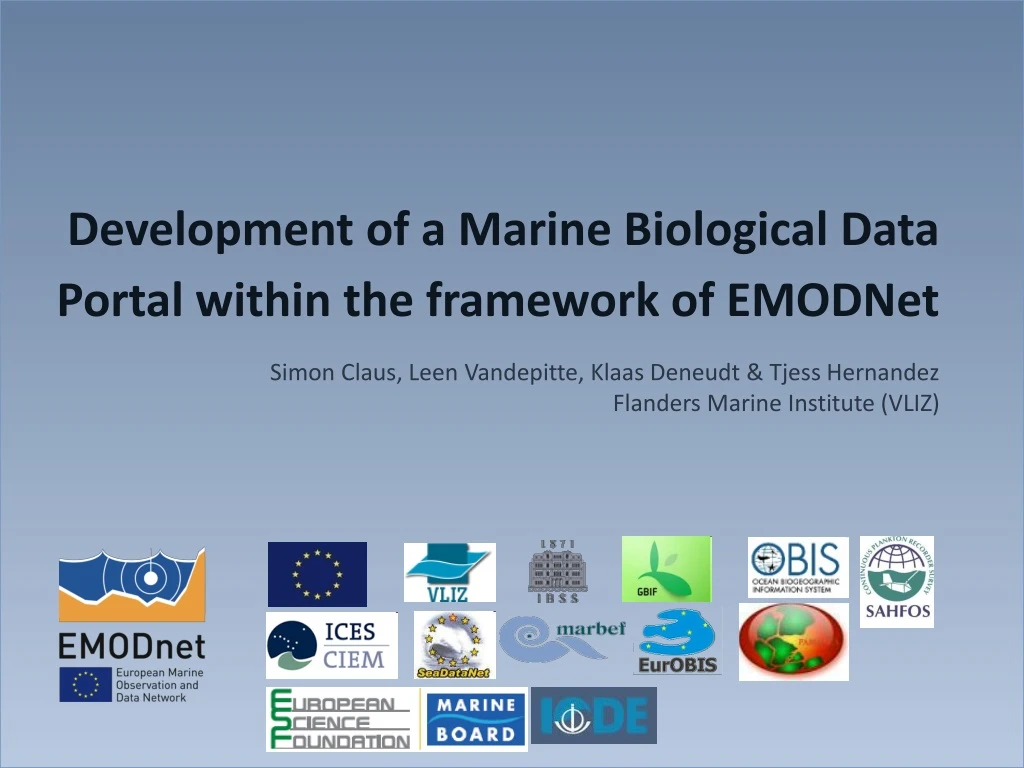 development of a marine biological data portal within the framework of emodnet n.