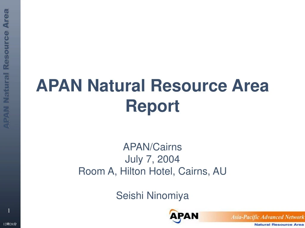 apan natural resource area report n.