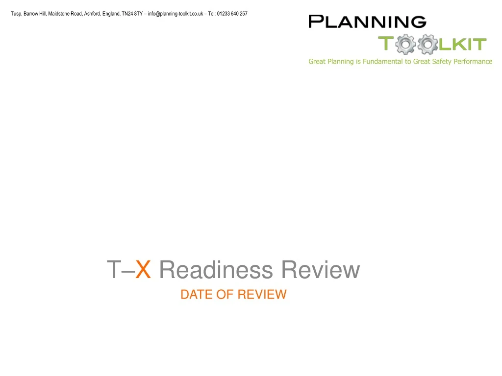 t x readiness review date of review n.