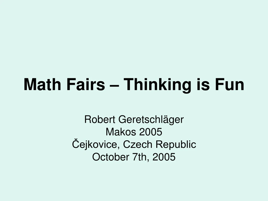 math fairs thinking is fun n.