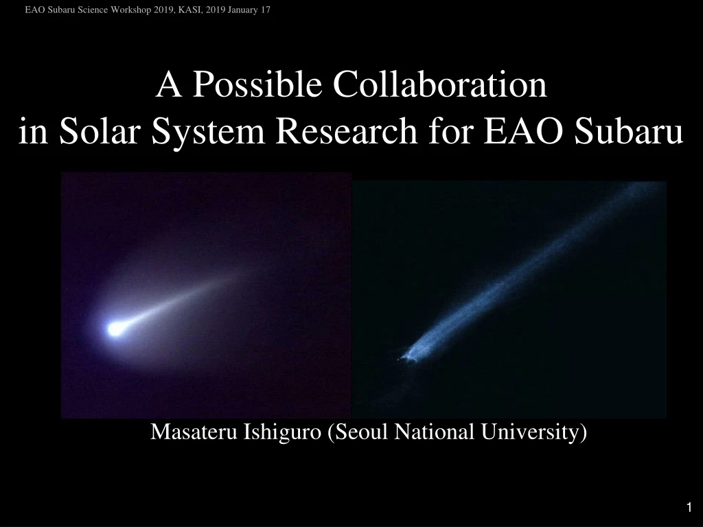 a possible collaboration in solar system research for eao subaru n.