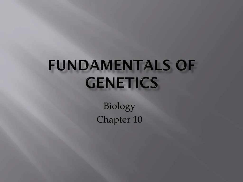 fundamentals of genetics n.