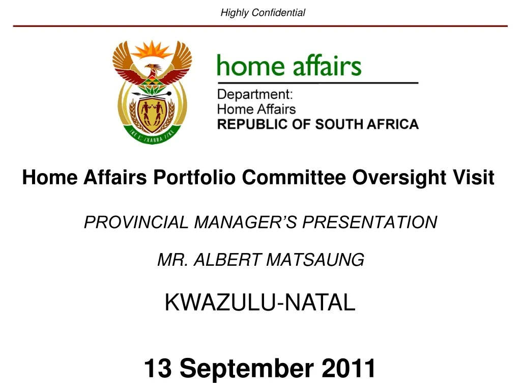 provincial manager s presentation mr albert matsaung n.