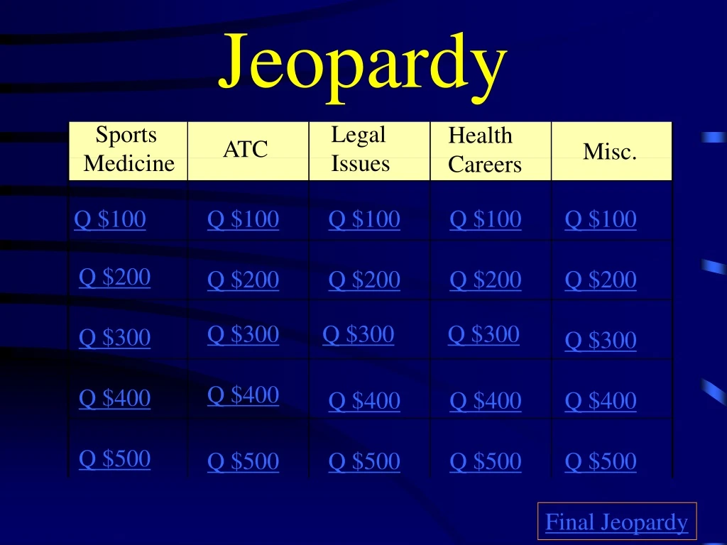jeopardy n.
