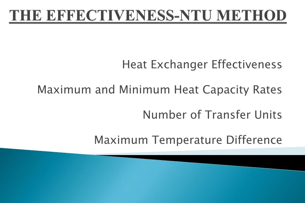 the effectiveness ntu method n.