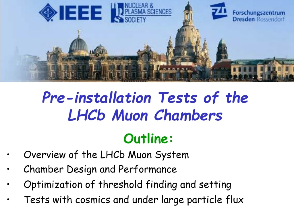 pre installation tests of the lhcb muon chambers n.