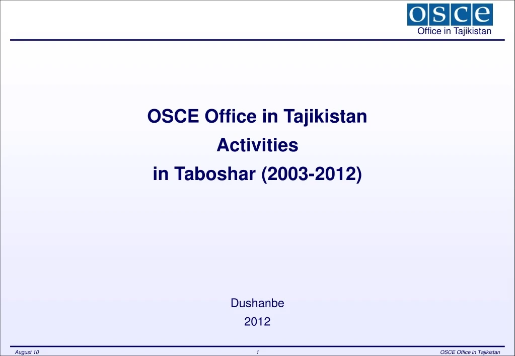 osce office in tajikistan activities in taboshar n.