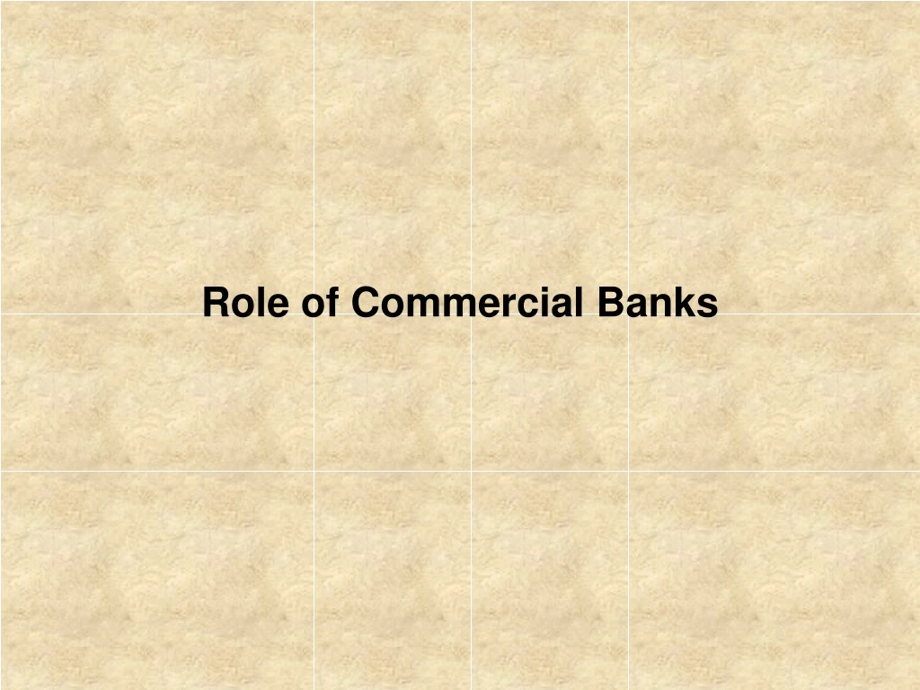role of commercial banks n.