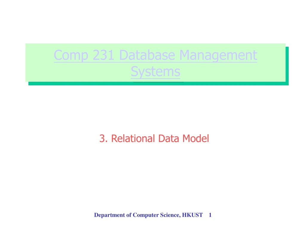 comp 231 database management systems n.