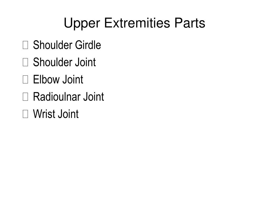 upper extremities parts n.