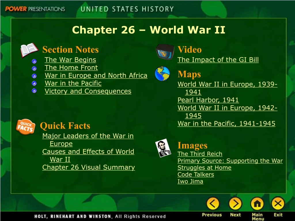 chapter 26 world war ii n.