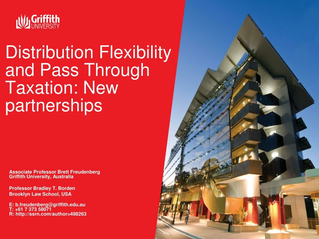distribution flexibility and pass through taxation new partnerships n.
