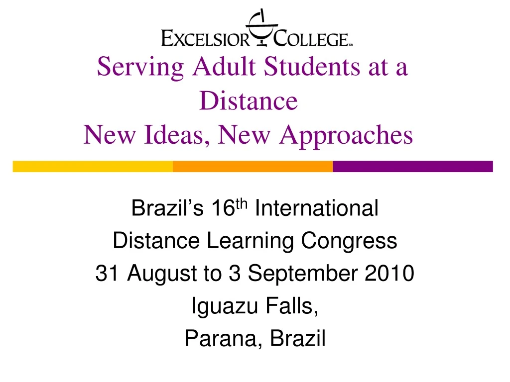 serving adult students at a distance new ideas new approaches n.