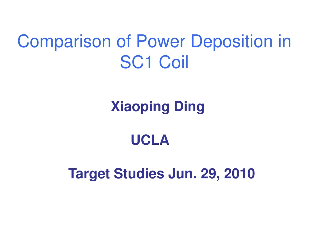 comparison of power deposition in sc1 coil n.