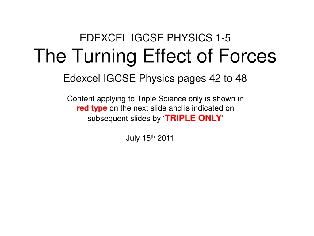 edexcel igcse physics 1 5 the turning effect of forces n.