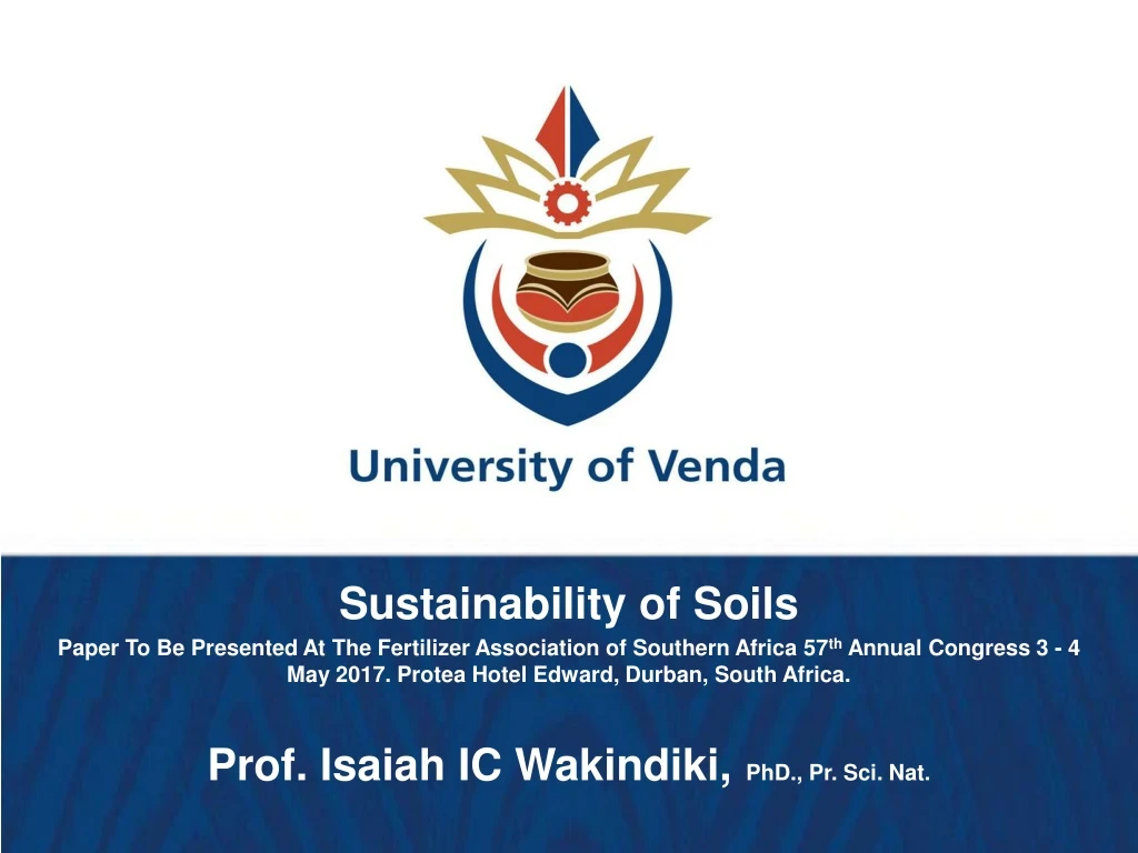 sustainability of soils paper to be presented n.