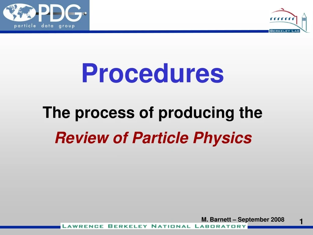 procedures the process of producing the review n.