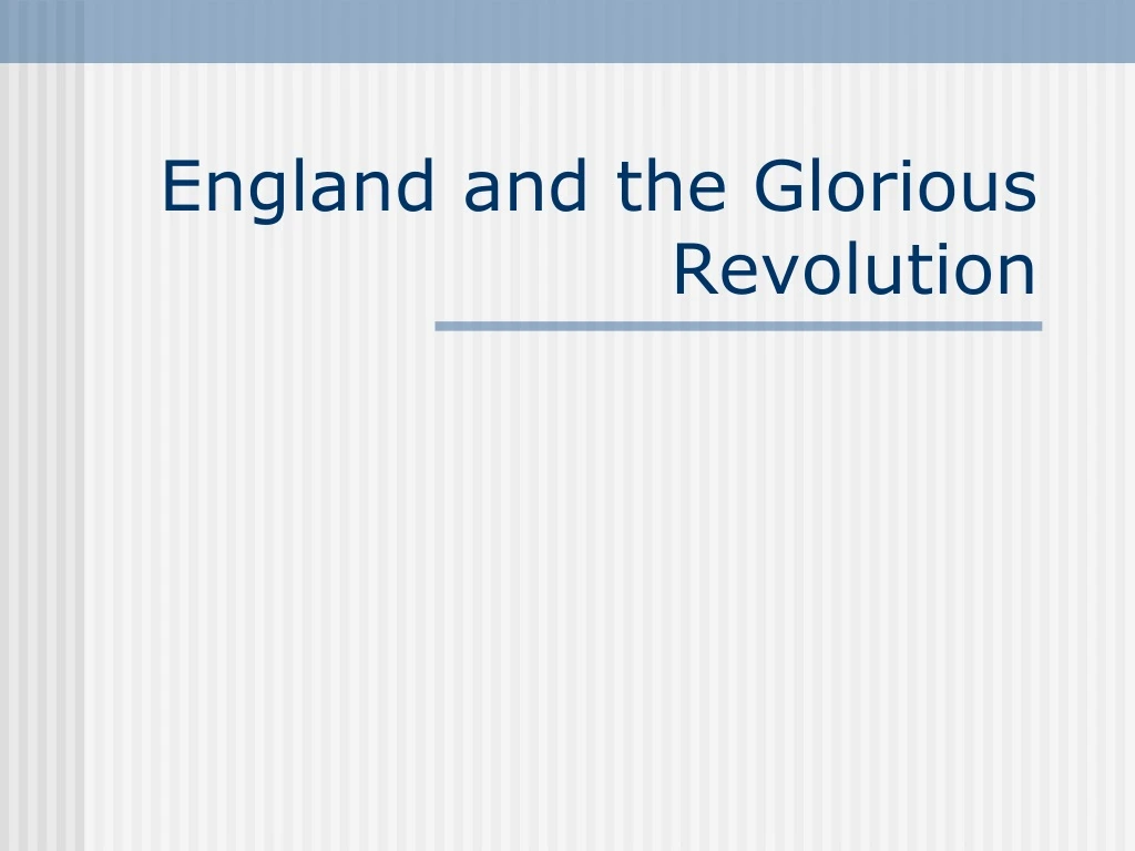 england and the glorious revolution n.