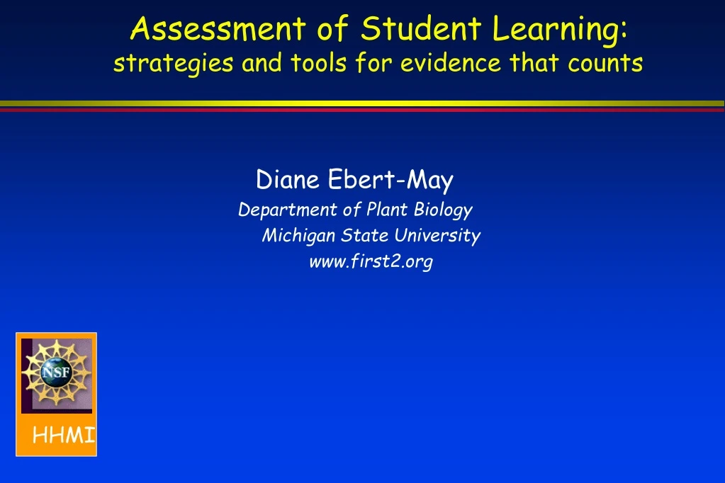 assessment of student learning strategies and tools for evidence that counts n.