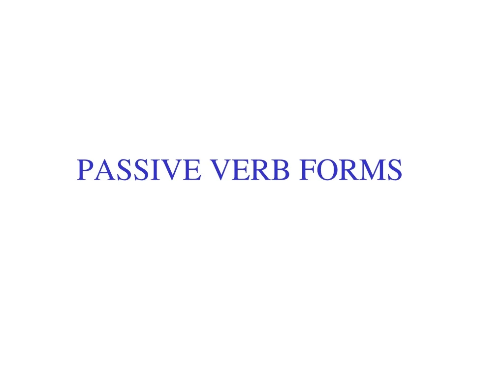 passive verb forms n.