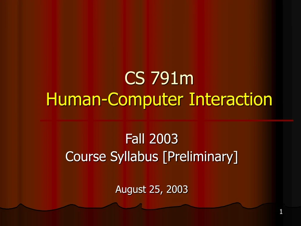 cs 791m human computer interaction n.