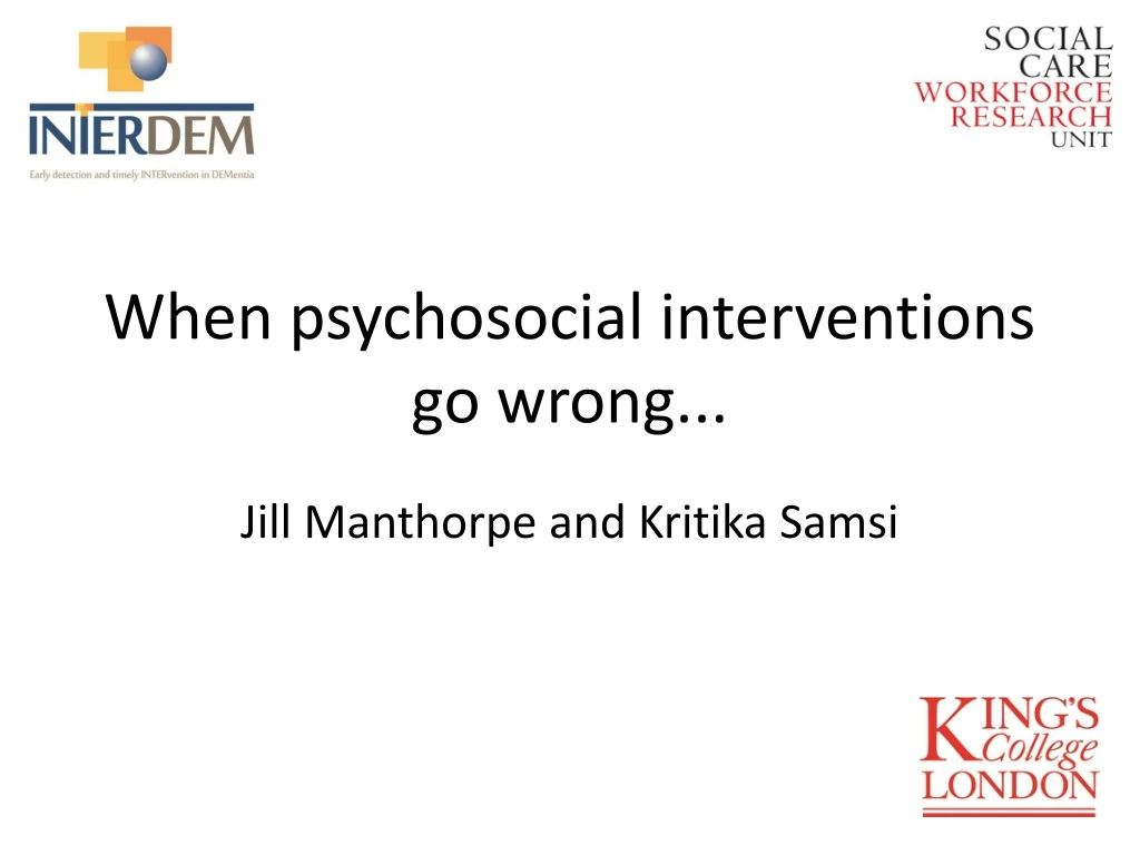 when psychosocial interventions go wrong n.
