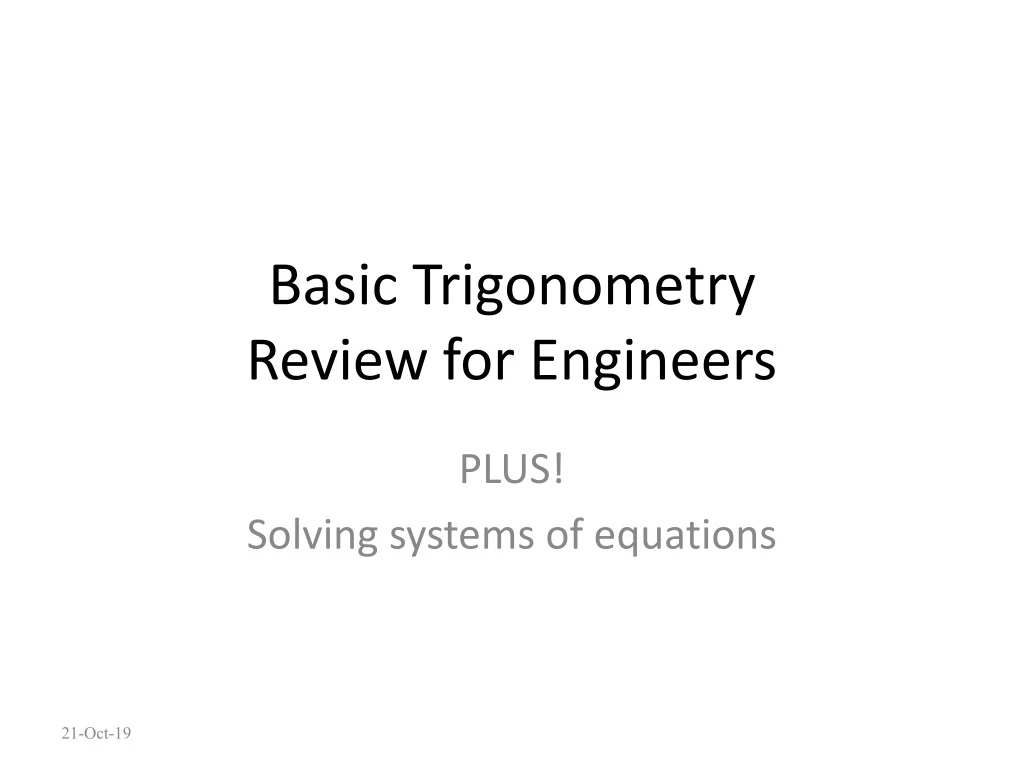basic trigonometry review for engineers n.