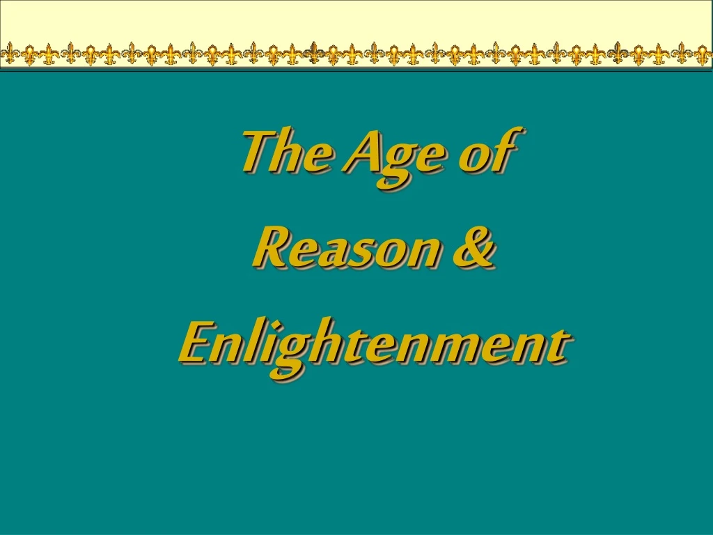 the age of reason enlightenment n.