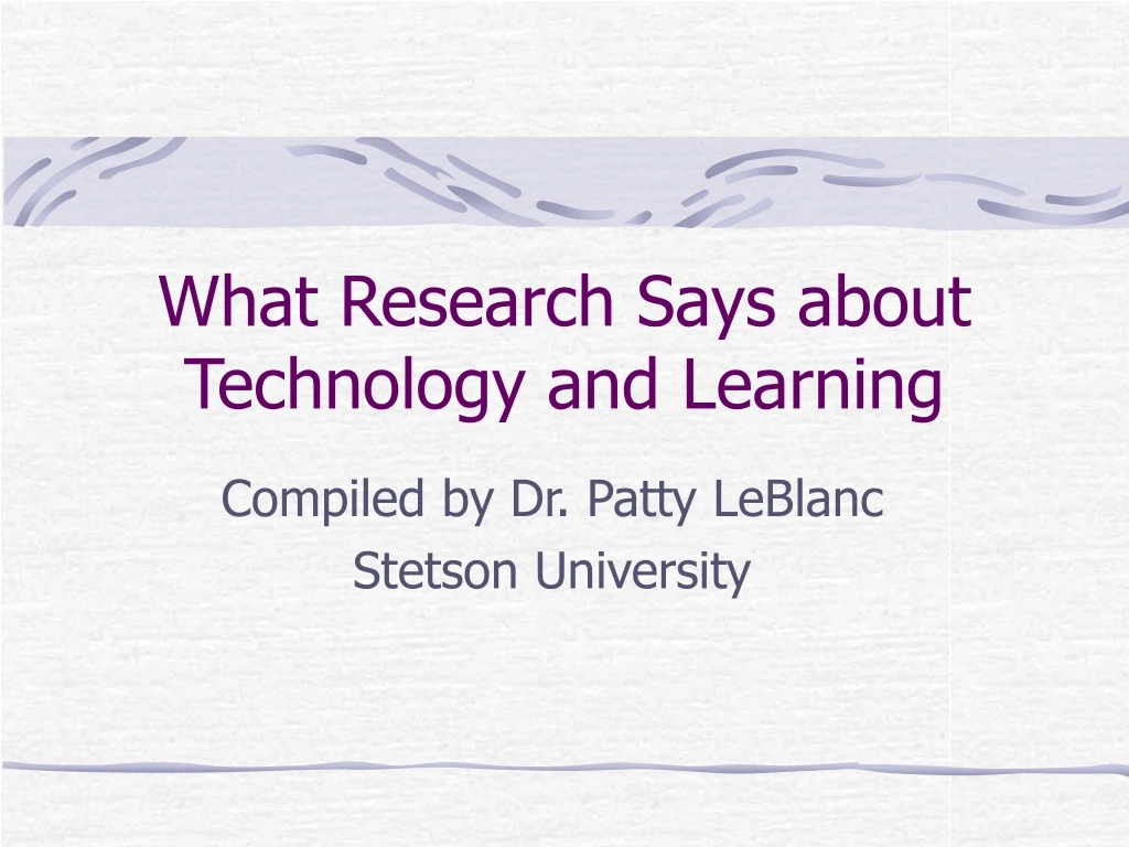 what research says about technology and learning n.