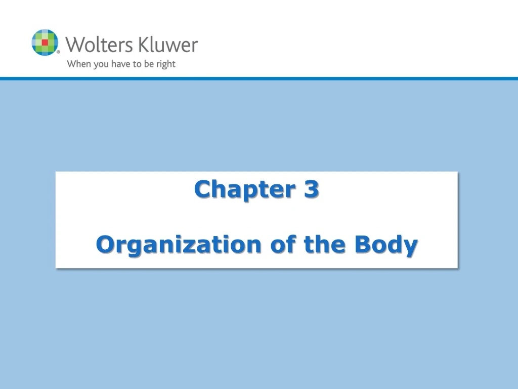 chapter 3 organization of the body n.