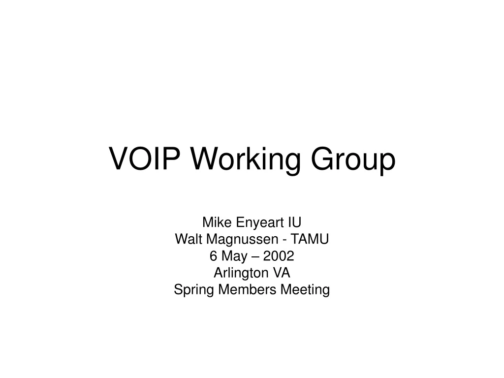 voip working group n.