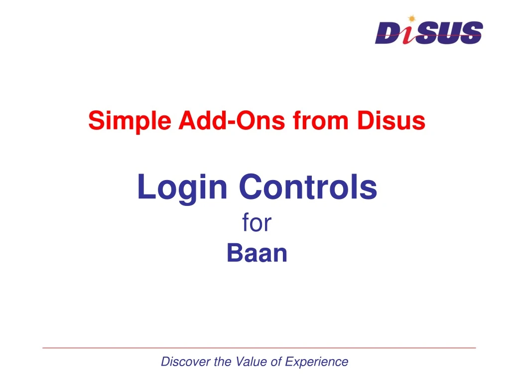 simple add ons from disus login controls for baan n.