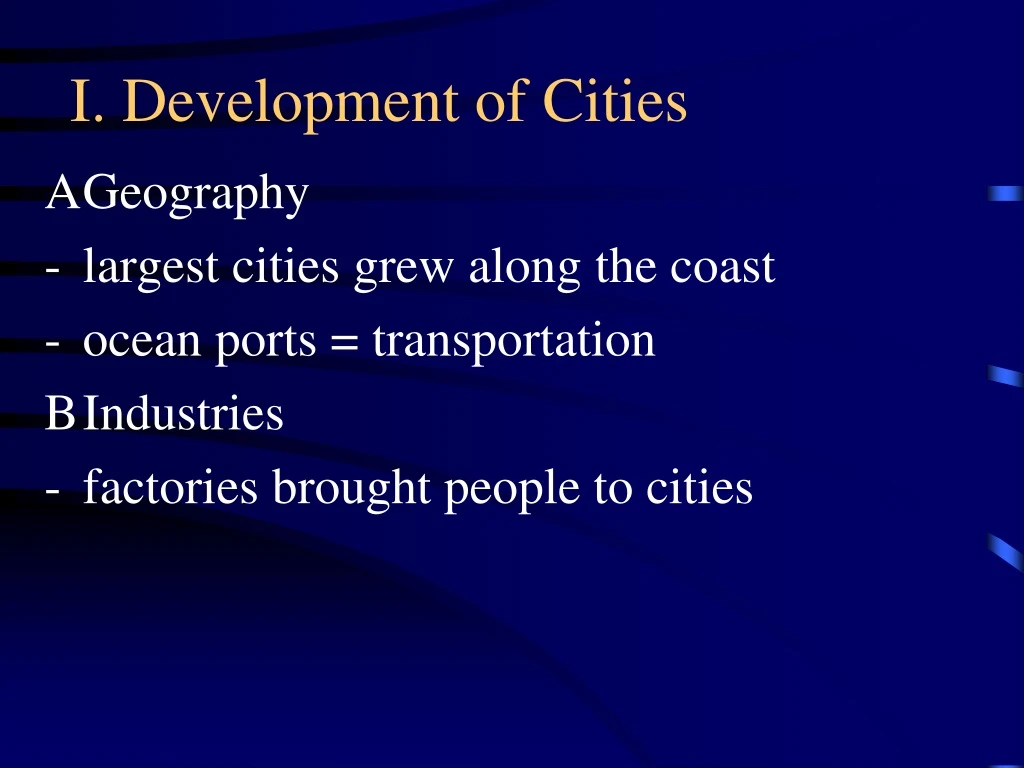 PPT - I. Development of Cities PowerPoint Presentation, free download ...