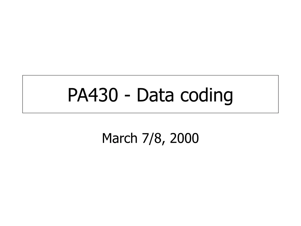 pa430 data coding n.