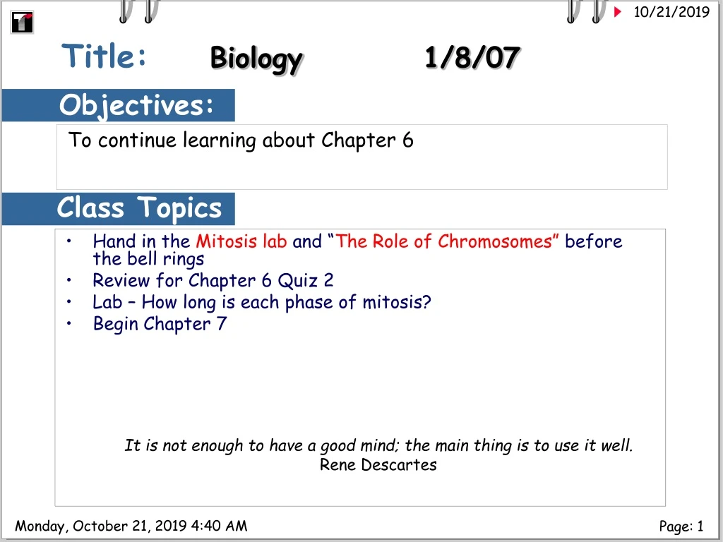 class topics n.