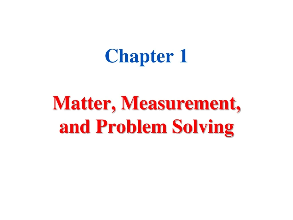 matter measurement and problem solving