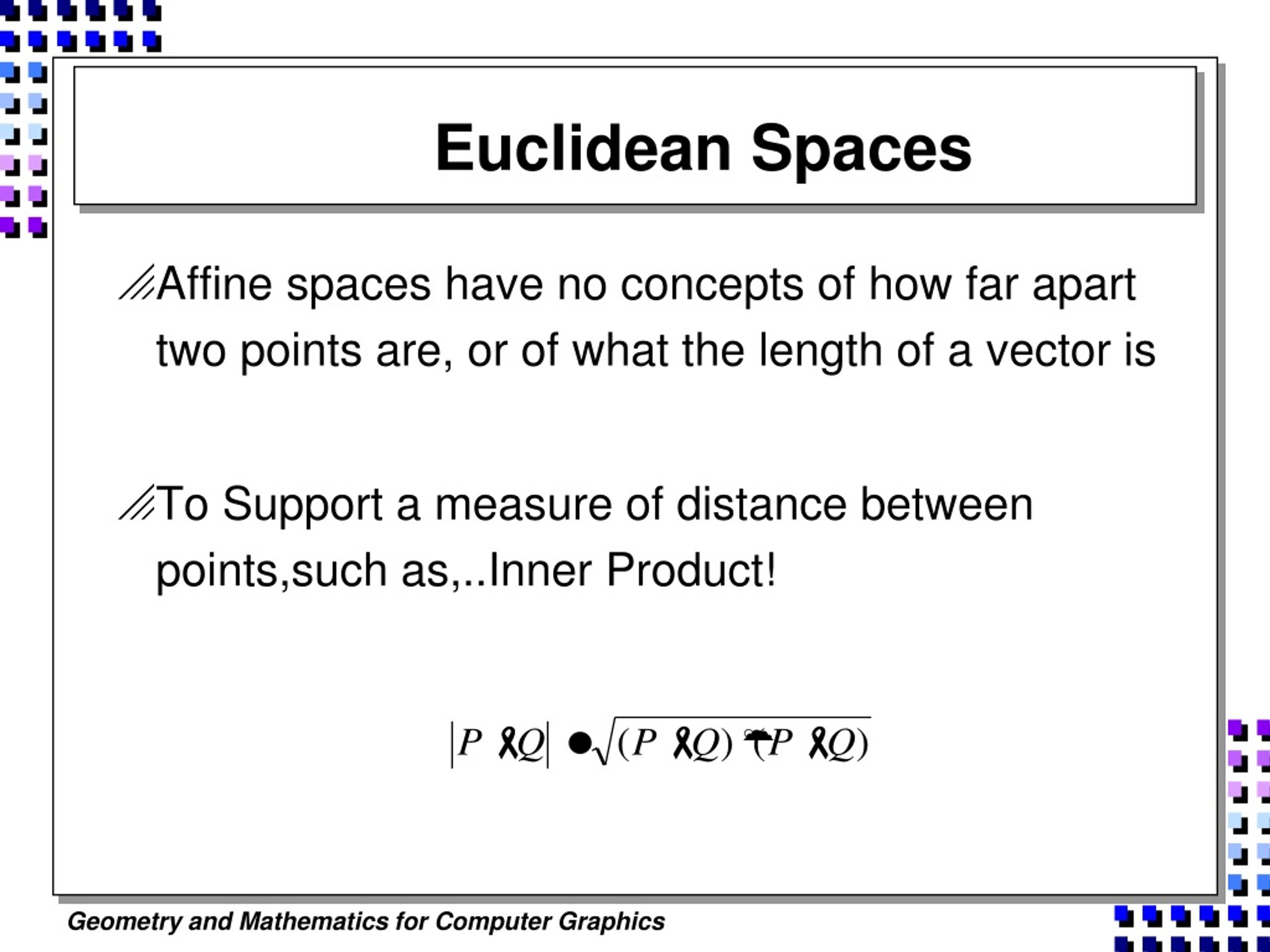 PPT - Geometry And Mathematics For Computer Graphics PowerPoint ...