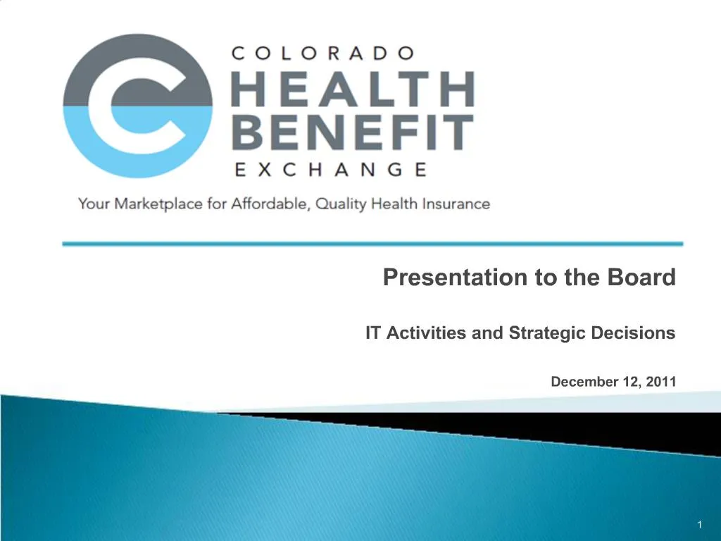 PPT Presentation to the Board IT Activities and Strategic Decisions