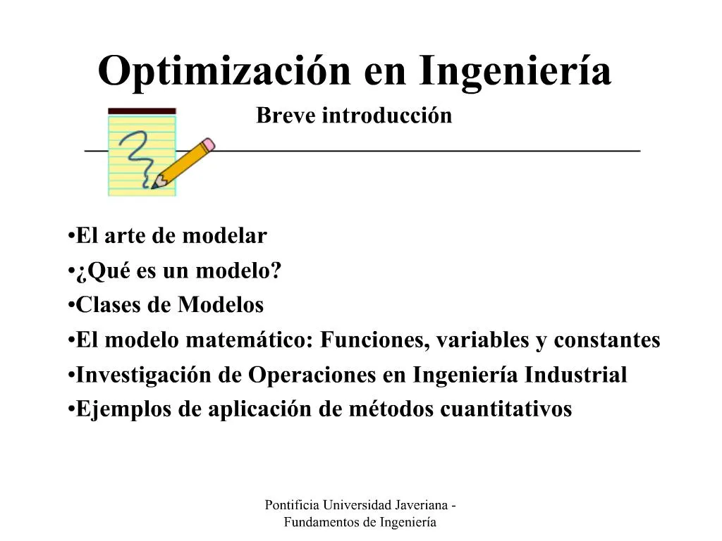 PPT - Optimizaci N En Ingenier A Breve Introducci N PowerPoint ...