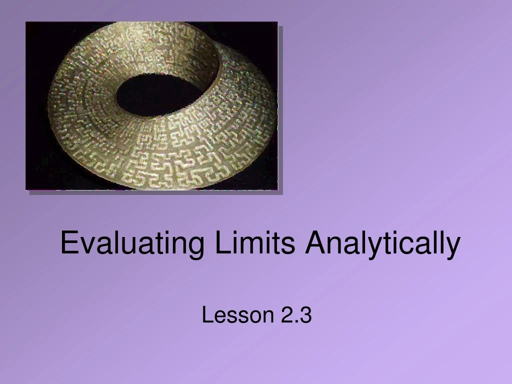 evaluating limits analytically n.