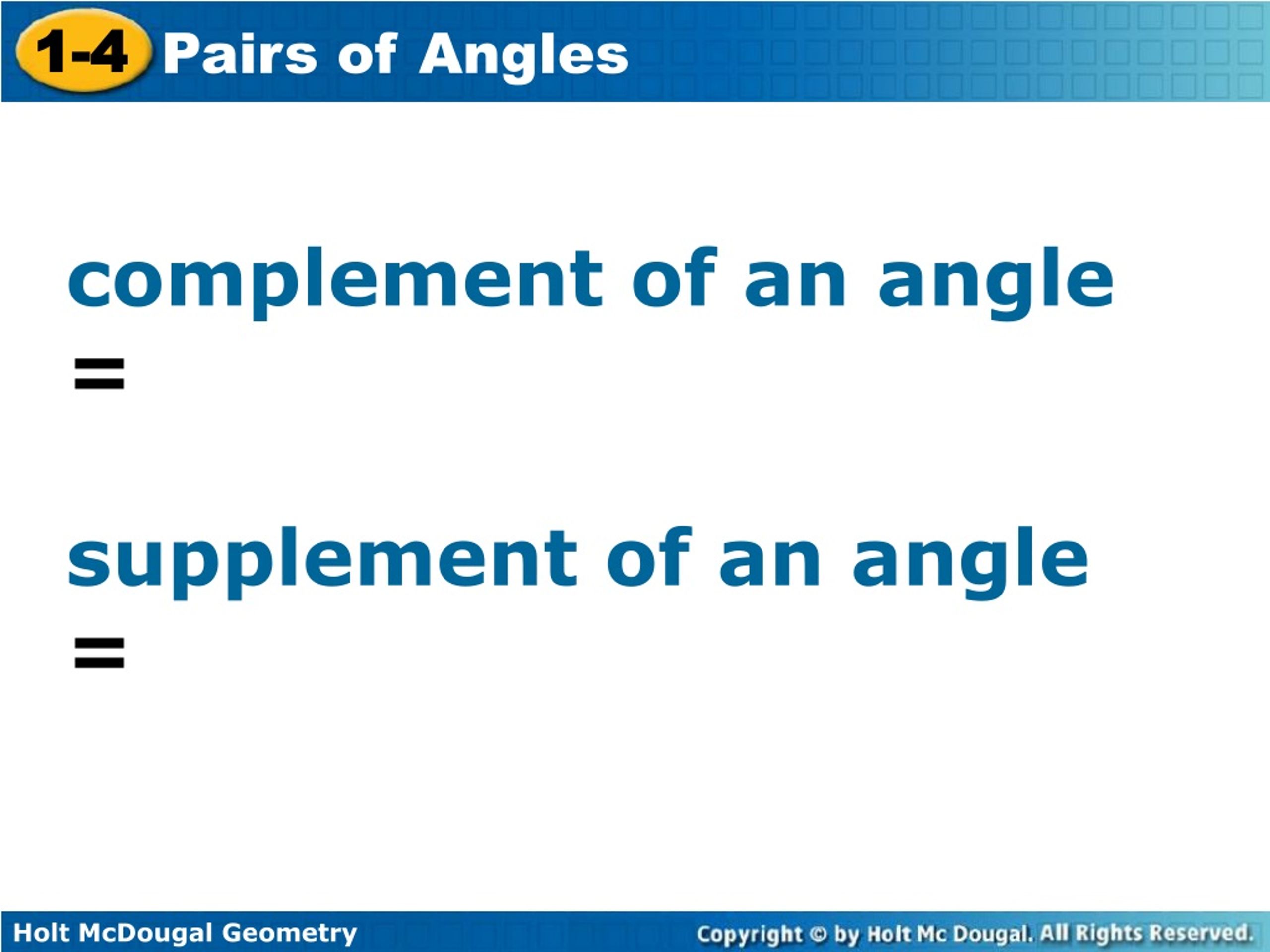 PPT - Identify Adjacent, Vertical, Complementary, And Supplementary ...