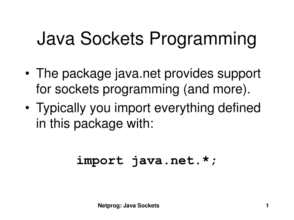 PPT - Java Sockets Programming PowerPoint Presentation, free download ...