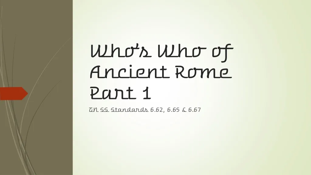 who s who of ancient rome part 1 n.