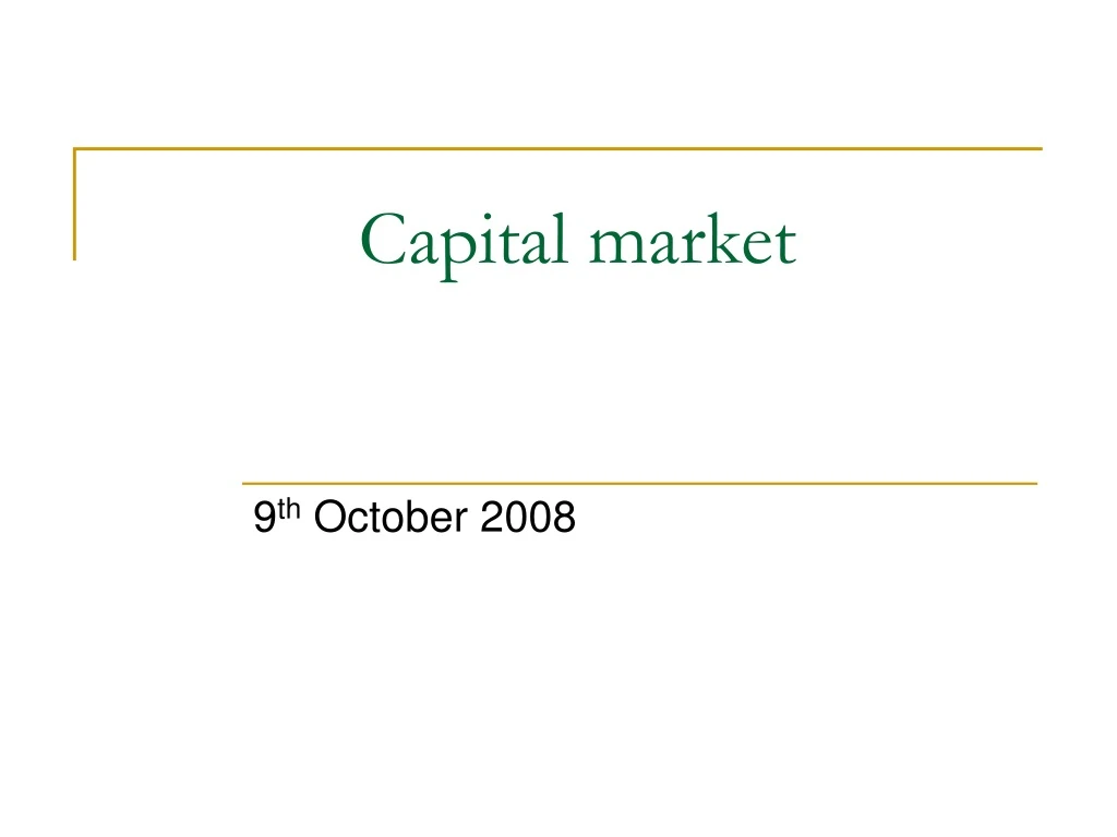 capital market n.