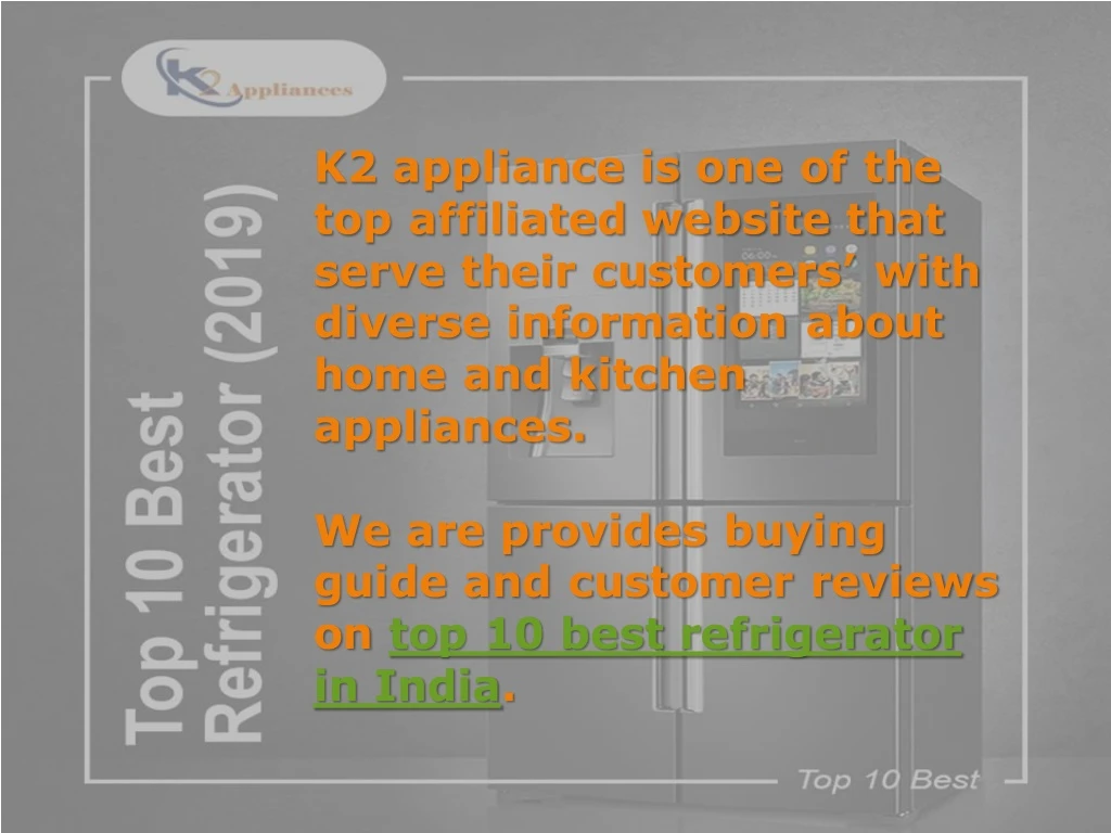 k2 appliance is one of the top affiliated website n.