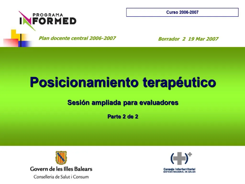 PPT - Posicionamiento Terap Utico Sesi N Ampliada Para Evaluadores ...